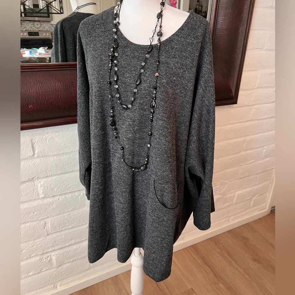 Made in Italy Gray Wool Top/Dress